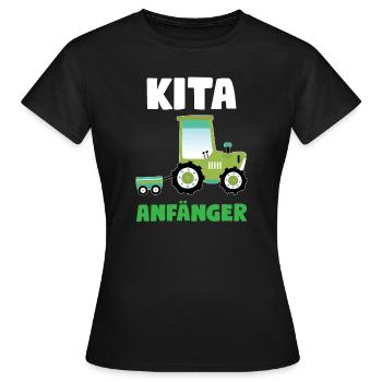 Kita Anfänger Traktor Kita-Anfang Geschenk - Frauen T-Shirt - Schwarz - Vorne - AI Model Female 172 dark (172cm)