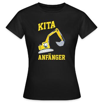 Kita Anfänger Bagger Kita-Anfang Geschenk - Frauen T-Shirt - Schwarz - Vorne - AI Model Female 172 dark (172cm)