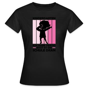 Schulkind Dabbing Schulbeginn Geschenk - Frauen T-Shirt - Schwarz - Vorne - AI Model Female 172 dark (172cm)