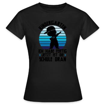 Schulkind Dabbing Schulbeginn Geschenk - Frauen T-Shirt - Schwarz - Vorne - AI Model Female 172 dark (172cm)