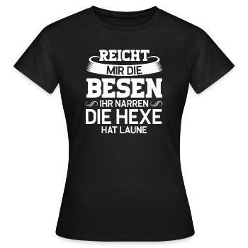 Hexe Besen Hexen Besen Geschenk - Frauen T-Shirt - Schwarz - Vorne - AI Model Female 172 dark (172cm)