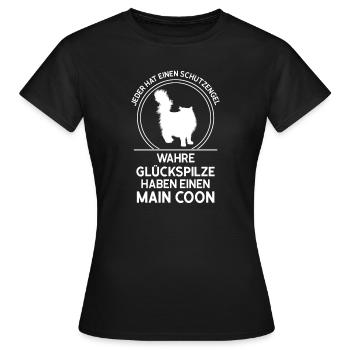 Main Coon Katze Main Coon Katze Geschenk - Frauen T-Shirt - Schwarz - Vorne - AI Model Female 172 dark (172cm)