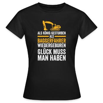 Bagger Fahrer Baggerführer Geschenk - Frauen T-Shirt - Schwarz - Vorne - AI Model Female 172 dark (172cm)