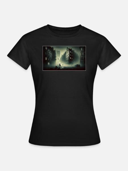 Neblige Stadt - Frauen T-Shirt - Schwarz