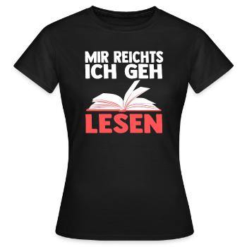 Lesen Bücher Buch Geschenk - Frauen T-Shirt - Schwarz - Vorne - AI Model Female 172 dark (172cm)