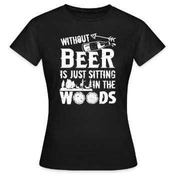 Camping Without Beer - Women's T-Shirt - black - Front - AI Model Female 172 dark (172cm)