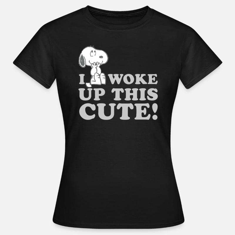 Peanuts Snoopy I Woke Up This Cute - Women's T-Shirt - black