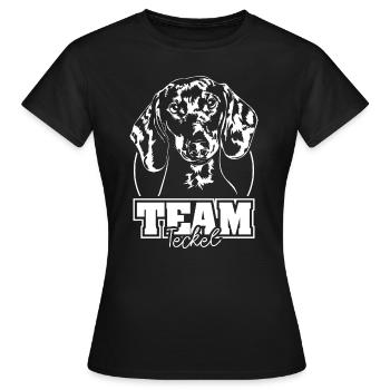 TEAM Teckel Hund Hunde Wilsigns - Frauen T-Shirt - Schwarz - Vorne - AI Model Female 172 dark (172cm)