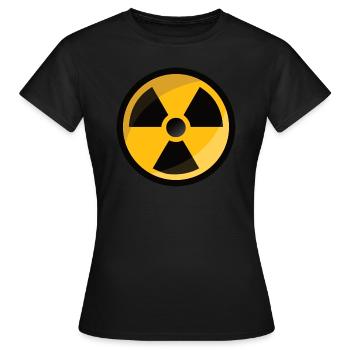 Signe d'avertissement de rayonnement Signe d'atome radioactif - T-shirt Femme - noir - Devant - AI Model Female 172 dark (172cm)