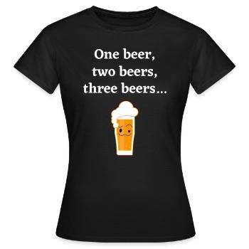 One beer, two beers, three beers... - T-shirt Femme - noir - Devant - AI Model Female 172 dark (172cm)