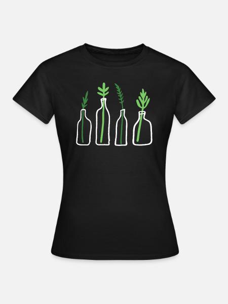 Plante graphique en bouteille - T-shirt Femme - noir
