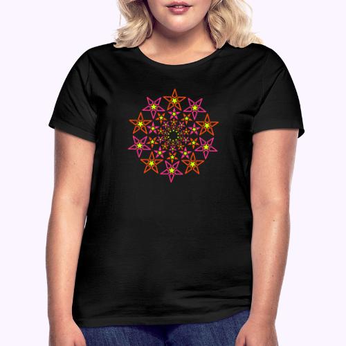fraktal stjerne 3 farve neon - Dame-T-shirt