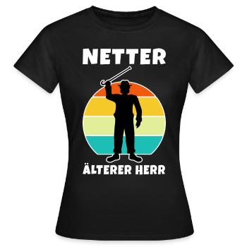 Netter ältere Herr - Frauen T-Shirt - Schwarz - Vorne - AI Model Female 172 dark (172cm)