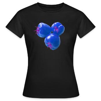 tomaten,blaue tomaten,rispentormaten,tomate,popart - Frauen T-Shirt - Schwarz - Vorne - AI Model Female 172 dark (172cm)