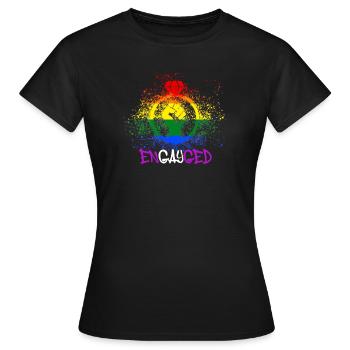 engaged,engaged,engaged,gay,pride,gay pride, LGBT, - Women's T-Shirt - black - Front - AI Model Female 172 dark (172cm)