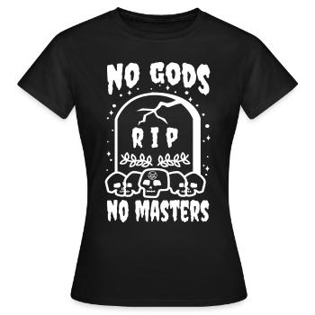 Pas de dieux pas de maîtres - T-shirt Femme - noir - Devant - AI Model Female 172 dark (172cm)