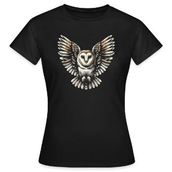Chouette effraie - T-shirt Femme - noir - Devant - AI Model Female 172 dark (172cm)