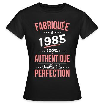 40 Year Anniversary - Made in 1985 - Women's T-Shirt - black - Front - AI Model Female 172 dark (172cm)