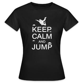 Fallschirm - Frauen T-Shirt - Schwarz - Vorne - AI Model Female 172 dark (172cm)