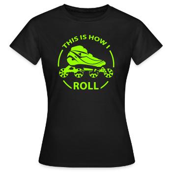 Inline Skating - T-shirt Femme - noir - Devant - AI Model Female 172 dark (172cm)
