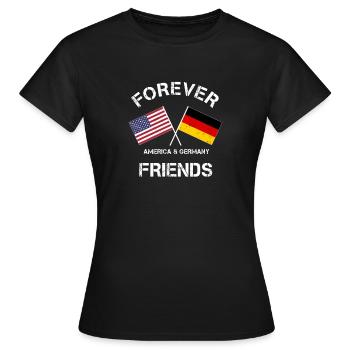 USA Deutschland Freunde Freundschaft Amis Amerika - Frauen T-Shirt - Schwarz - Vorne - AI Model Female 172 dark (172cm)