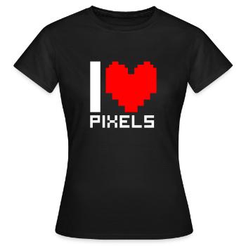 J'aime les pixels - T-shirt Femme - noir - Devant - AI Model Female 172 dark (172cm)