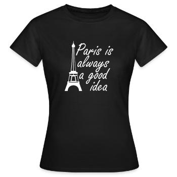 Paris - Women's T-Shirt - black - Front - AI Model Female 172 dark (172cm)