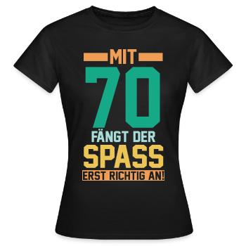 Siebzig Siebzigster 70 Jahre Geburtstag - Frauen T-Shirt - Schwarz - Vorne - AI Model Female 172 dark (172cm)
