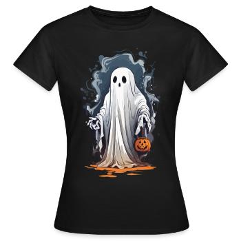 Halloween sorcière heure fantôme à la recherche de bonbons - T-shirt Femme - noir - Devant - AI Model Female 172 dark (172cm)