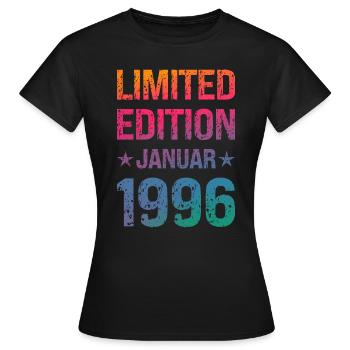 Fête d'anniversaire en édition limitée Vintage 1996 - T-shirt Femme - noir - Devant - AI Model Female 172 dark (172cm)