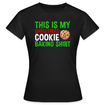 Cuisson des biscuits de Noël Cuisson des biscuits - T-shirt Femme - noir - Devant - AI Model Female 172 dark (172cm)
