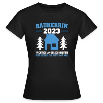 Wichtige Angelegenheiten Zu Mir Bauleiterin 2023 - Frauen T-Shirt - Schwarz - Vorne - AI Model Female 172 dark (172cm)