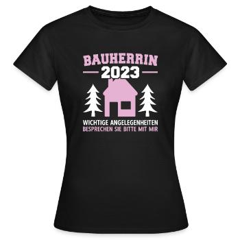 Wichtige Angelegenheiten Zu Mir Bauleiterin 2023 - Frauen T-Shirt - Schwarz - Vorne - AI Model Female 172 dark (172cm)