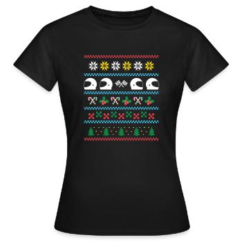 Sport X-Mas Course de Noël - T-shirt Femme - noir - Devant - AI Model Female 172 dark (172cm)