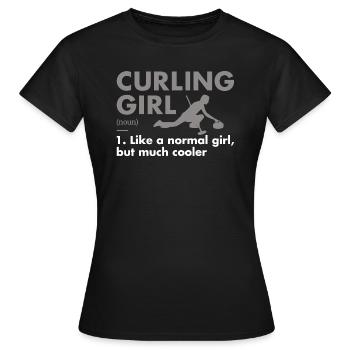 Sport Girl Definition Curling - Women's T-Shirt - black - Front - AI Model Female 172 dark (172cm)