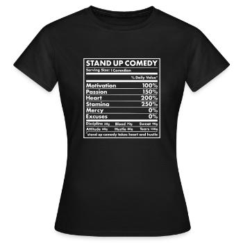 Comedian Nutrition Stand Up Comedy - Frauen T-Shirt - Schwarz - Vorne - AI Model Female 172 dark (172cm)