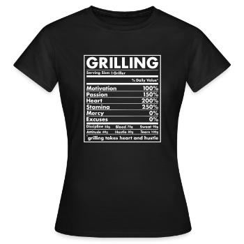 Griller Nutrition Grilling - Women's T-Shirt - black - Front - AI Model Female 172 dark (172cm)