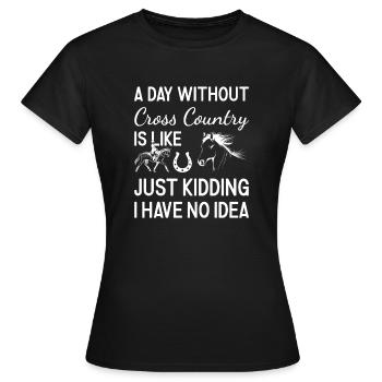 Cavalier Une journée sans cross-country - T-shirt Femme - noir - Devant - AI Model Female 172 dark (172cm)