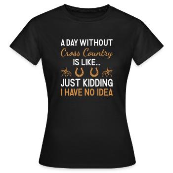 Cavalier Une journée sans cross-country - T-shirt Femme - noir - Devant - AI Model Female 172 dark (172cm)
