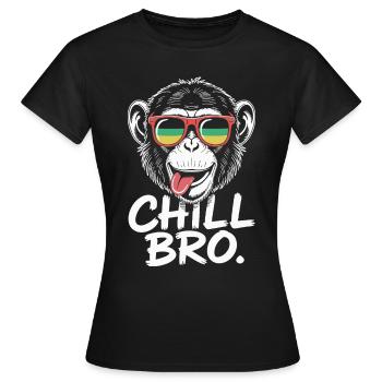 Chill Bro Cool Monkey Funny Saying Gamer - T-shirt Femme - noir - Devant - AI Model Female 172 dark (172cm)