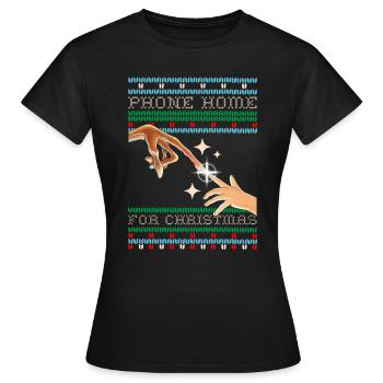 E.T. The Extra-Terrestrial Phone For Christmas - Vrouwen T-shirt - zwart - Voor - AI Model Female 172 dark (172cm)