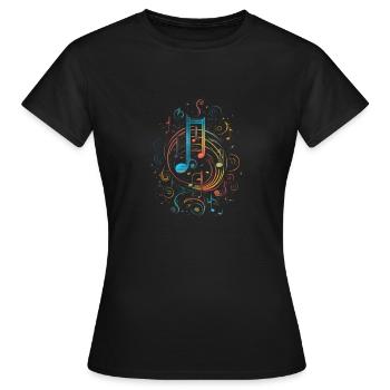 Notes visualized music - Women's T-Shirt - black - Front - AI Model Female 172 dark (172cm)