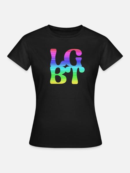 lgbt,typo,pride,regenbogen - Frauen T-Shirt - Schwarz