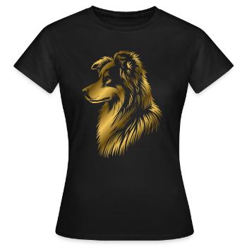 Herding dog gold - Women's T-Shirt - black - Front - AI Model Female 172 dark (172cm)