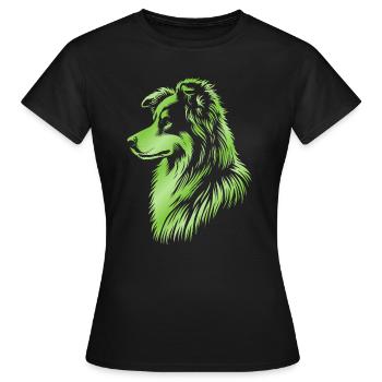 Chien de troupeau vert - T-shirt Femme - noir - Devant - AI Model Female 172 dark (172cm)