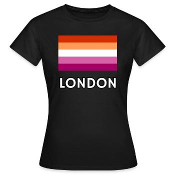 Drapeau de la fierté lesbienne de Londres - T-shirt Femme - noir - Devant - AI Model Female 172 dark (172cm)