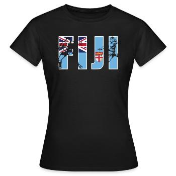 Fiji Rugby - Frauen T-Shirt - Schwarz - Vorne - AI Model Female 172 dark (172cm)