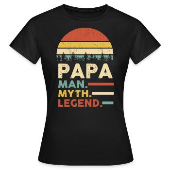 Papa Man Myth Legend - Frauen T-Shirt - Schwarz - Vorne - AI Model Female 172 dark (172cm)