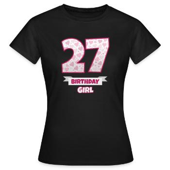 27th birthday women's birthday - Women's T-Shirt - black - Front - AI Model Female 172 dark (172cm)