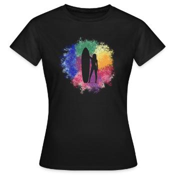 Surfergirl - Frauen T-Shirt - Schwarz - Vorne - AI Model Female 172 dark (172cm)